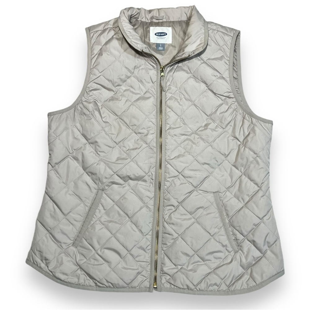 Old Navy Women’s Quilted Vest Light Gray Size Large
